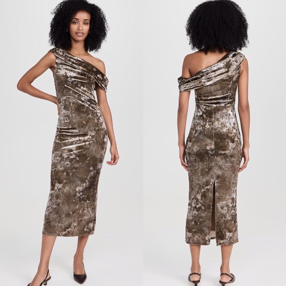 MOON RIVER Women's Off The Shoulders Midi Dress